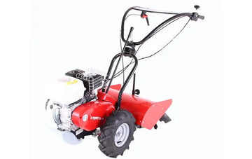 Motoculteur PUBERT 408 HD : moteur Honda GP160, 163 cm³, fraises arrière hélicoïdales, largeur 48 cm, profondeur 14 cm. Parfait pour terrains jusqu’à 2500 m².