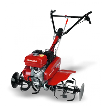 Motoculteur HONDA FJ 500 SER : 6 fraises, moteur thermique GX160, 75 cm de largeur, disques protège-plantes. Parfait pour le binage, le labour, le sarclage et l’entretien du potager.