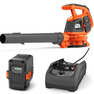 Souffleur et Aspirateur HUSQVARNA 120 IBV Pack Lithium-Ion 36 V, léger 4,2 kg, variateur 3 niveaux, débit 440 m³/h, livré avec batterie 40-B140 et chargeur 40-C80
