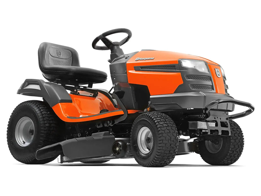 Tondeuse autoportée HUSQVARNA TS 242 TXD, moteur Briggs & Stratton bicylindre 724 cm³, 107 cm de coupe, transmission hydrostatique, blocage différentiel