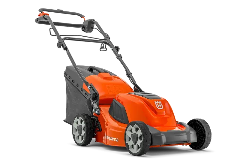Tondeuse HUSQVARNA LC 141 i à batterie 36 V, 41 cm, bac 50 L, réglage centralisé, guidon repliable. Tondeuse écologique, maniable et autonome, idéale pour pelouses de taille moyenne.