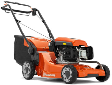 Tondeuse HUSQVARNA LC 353 Ve thermique tractée avec démarrage électrique, moteur 163 cm³, largeur 53 cm, TrioClip, bac 60 L, idéale pour jardins exigeants.