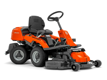 Tondeuse autoportée HUSQVARNA R 214 C avec carter 94 cm, moteur 413 cm³, transmission hydrostatique, mulching ou éjection arrière, rider compact et précis pour.