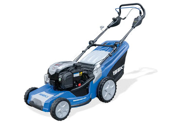 Tondeuse ISEKI SWE 5211 VSB4 thermique avec moteur 190 cm³ Briggs & Stratton, coupe 52 cm, bac 75 L, mulching et carter aluminium. Idéale pour jardins jusqu’à 1500 m².
