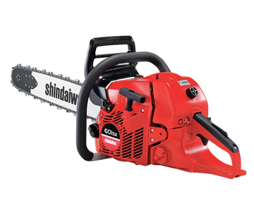 Tronçonneuse SHINDAIWA 601 SX 50 cm, moteur 59,8 cm³, anti-vibration, graissage automatique, starter retour auto, griffe d’abattage. Livrée avec 2 chaînes SHINDAIWA d’origine.