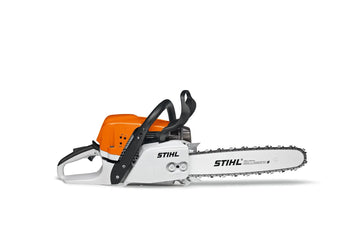 Tronçonneuse STIHL MS 391 : tronçonneuse thermique 3,3 kW pour professionnels. Coupe 45/50 cm, livrée avec guide, protège-guide et 2 chaînes d’origine STIHL.