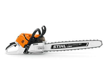 Tronçonneuse STIHL MS 500i thermique avec moteur à injection – 5,0 kW, guide 55 cm, poids 6,2 kg. Puissante et ultra-performante pour les pros forestiers.